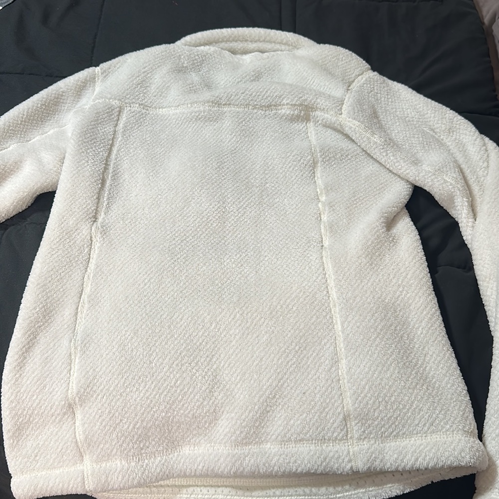 White Collared Button Fleece Pull Over - image 3